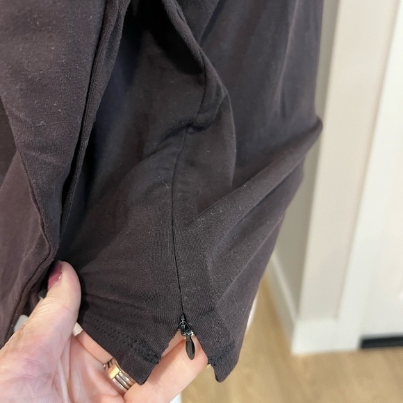 EILEEN FISHER brown jersey generous fit crew long sleeve top - Picture 12 of 14